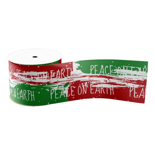 Christmas PEACE ON EARTH Text With Snowflakes Grosgrain Lint (Spoel)