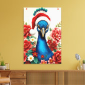 Christmas Peacock in Bloom Premium Wrapped Canvas (Insitu (Woonkamer))