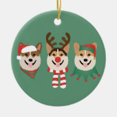 Christmas Pembroke Welsh Corgi Dogs Keramisch Ornament (Voorkant)