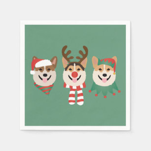 Christmas Pembroke Welsh Corgi Dogs Servet