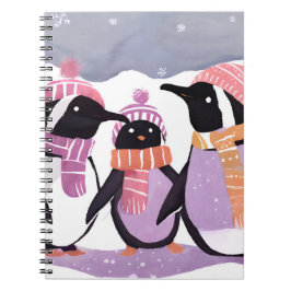 Christmas Penguin Friends | Winter Watercolor Notitieboek