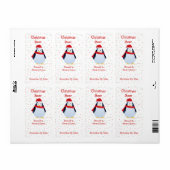 Christmas Penguin Mini Bier Label (Full Sheet)