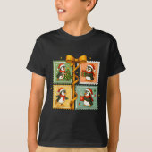 Christmas Penguin Stamp Collage T-shirt (Voorkant)