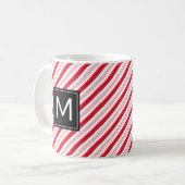 Christmas Peppermint Candy Cane Red Stripes Mok (Voorkant links)