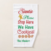 Christmas Père Noël S'il vous plaît Arrêtez ici No (Serviette à main)