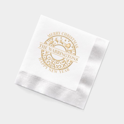 Christmas Père Noël Sleigh Lacy Filigree Nom de fa (Gauche)