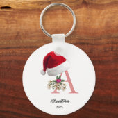 Christmas Personalized Letter Name Sleutelhanger (Voorkant)