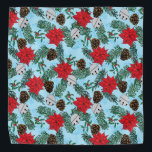 Christmas Pet Bandana<br><div class="desc">Habille ton bébé à fourrure pour Noël avec mon Poinsettia et Pinecone Bandana</div>