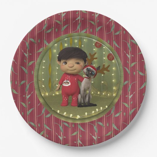 Christmas Pet Friend Papier Bord (Voorkant)