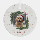 Christmas Pet Photo – Personalized Keepsake Glas Ornament (Achterkant)