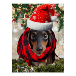 Christmas Pet Portrait from Photo  Perfect Poster