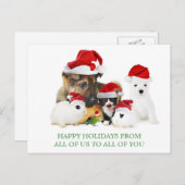 Christmas Pets Briefkaart (Voorkant / Achterkant)