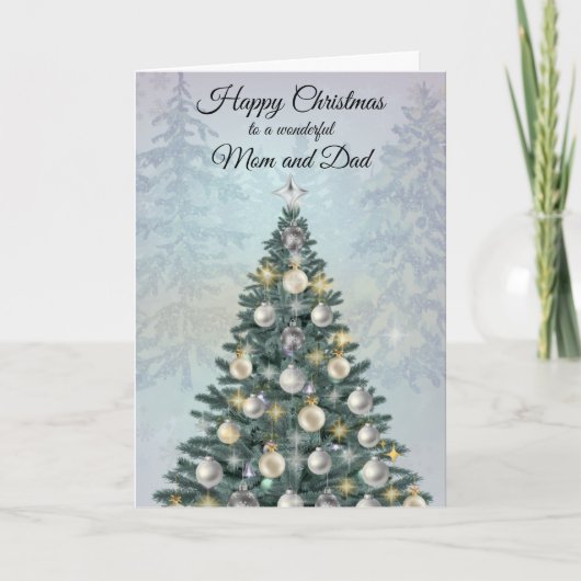 Christmas Photo Greeting Card for Mom and Dad Kaart (Voorkant)