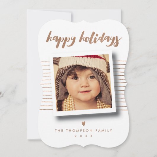 Christmas Photo Happy Holidays Script Template Feestdagenkaart (Voorkant)