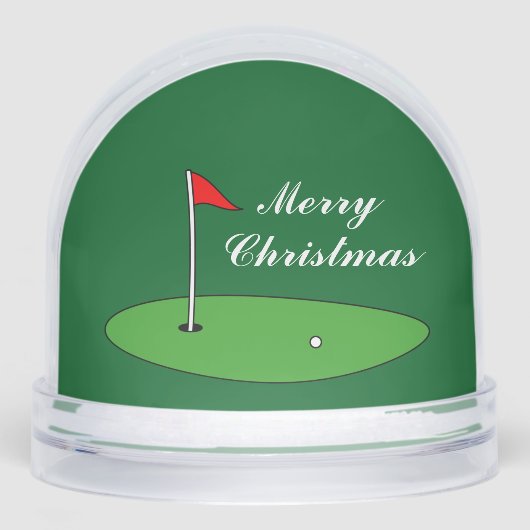 Christmas photo snow globe with golf putt design (Avant)