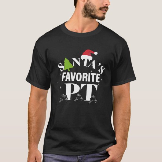 Christmas Physical Therapy  Santa s Favorite PT T-shirt (Voorkant)