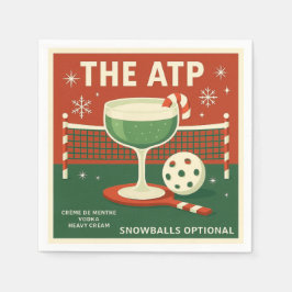 Christmas Pickleball Cocktail Napkin "The ATP" Servet
