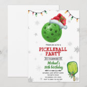 Christmas pickleball party invite kaart (Voorkant / Achterkant)