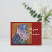 Christmas Pig Holiday Briefkaart (Staand voorkant)