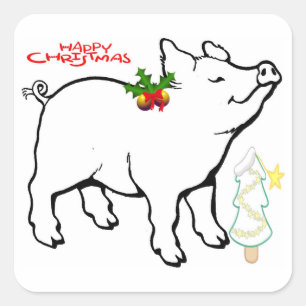 **CHRISTMAS PIG** STICKERS DIT "JOYEZ NOËL