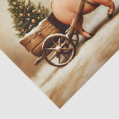 Christmas Pig & Tree Cart in Snow EN2R Decoupage Tissuepapier (Detail)