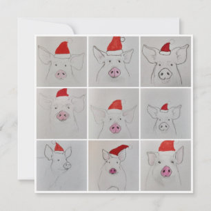 Christmas Pigs Bedankkaart