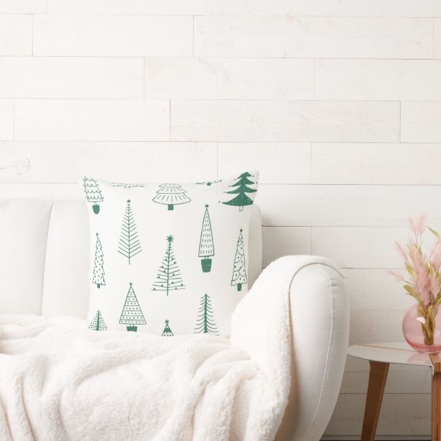 Christmas Pillow with Stylized Trees Kussen (Bank)