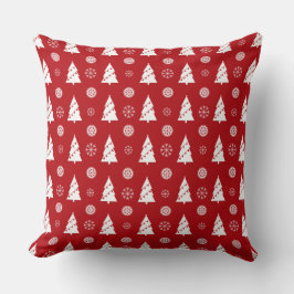 Christmas Pillow with Trees and Snowflakes Kussen