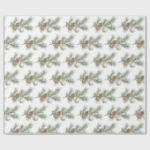 Christmas Pine Cones Branch Ornament Cadeaupapier (Vlak)