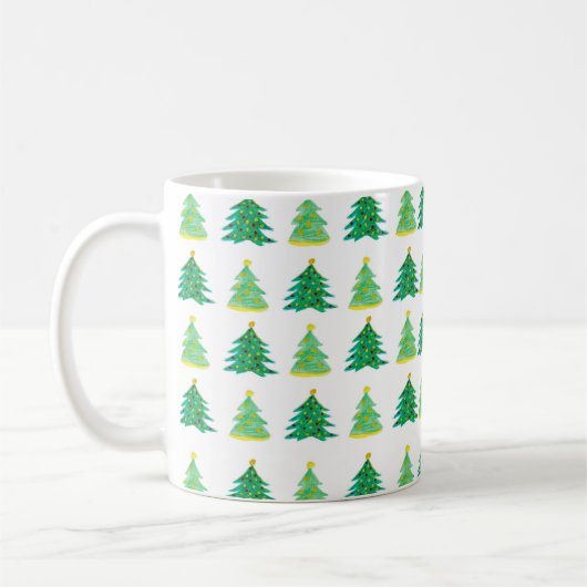 Christmas Pine Pattern Koffiemok (Links)