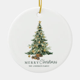 Christmas Pine Tree Photo Family Ornament