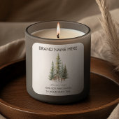 Christmas Pine Trees & Deers Candle Labels
