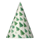 Christmas Pine Trees Party Pet – Waterverf Design Feesthoedjes (Links)
