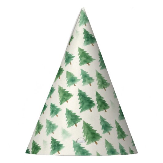 Christmas Pine Trees Party Pet – Waterverf Design Feesthoedjes (Links)