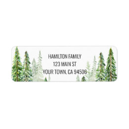 Christmas Pine Trees Retouradres Label