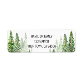 Christmas Pine Trees Retouradres Label