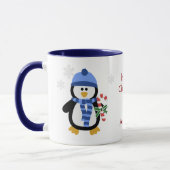 Christmas Pinguin Blauw Mok (Links)