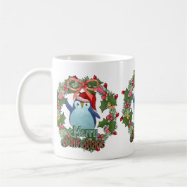 CHRISTMAS PINGUIN MET WREATS KOFFIEMOK