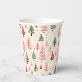 Christmas pink cup. papieren bekers