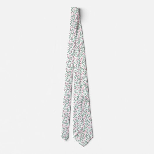 Christmas Pink Pattern Neck Tie Stropdas (Achterkant)
