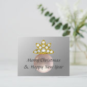 CHRISTMAS PINK PEARL FEESTDAGENKAART (Staand voorkant)