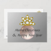 CHRISTMAS PINK PEARL FEESTDAGENKAART (Voorkant / Achterkant)