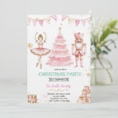 Christmas pink sugar plum nutcracker Invitation  (Debout devant)