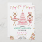 Christmas pink sugar plum nutcracker Invitation  (Devant / Derrière)