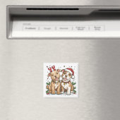 Christmas Pit Bull Dogs Magneet (Insitu (Vaatwasser))