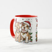 Christmas Pit Bull Dogs Mok (Voorkant links)