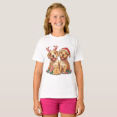 Christmas Pit Bull Dogs T-shirt (Voorkant volledig)