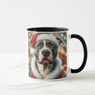 Christmas Pit Bull Holiday Café Mug