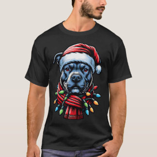 Christmas Pit bull Xmas Pit Bull Mom Dog Lover T-shirt