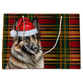 Christmas Plaid Belgian Tervuren Hondenliefhebber  Groot Cadeauzakje (Voorkant)
